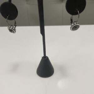 Black and Stone Circle Earring